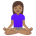 woman in lotus position, medium skin tone